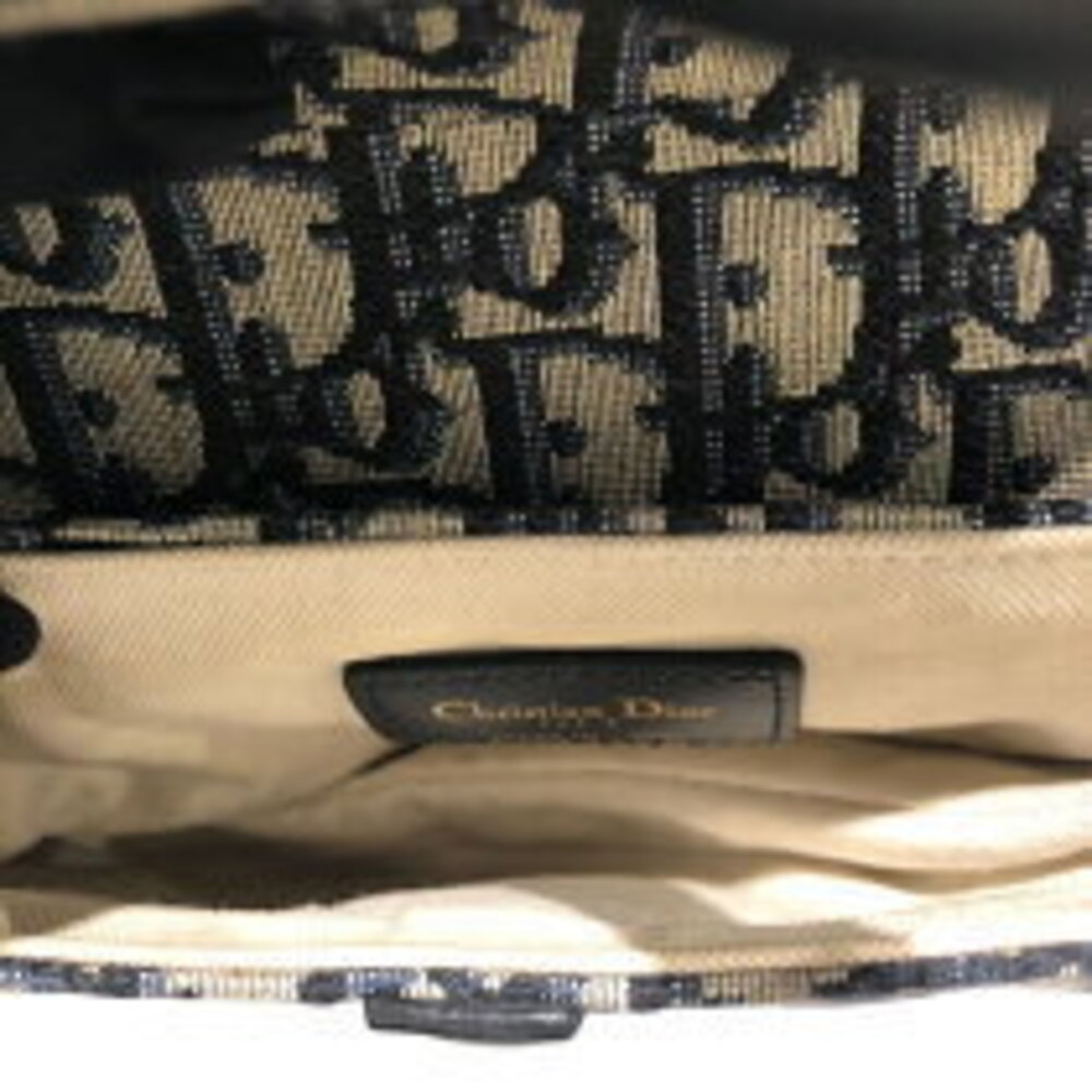 Christian Dior Saddle Bag Navy Blue Jacquard Handbag - Picture 5 of 9